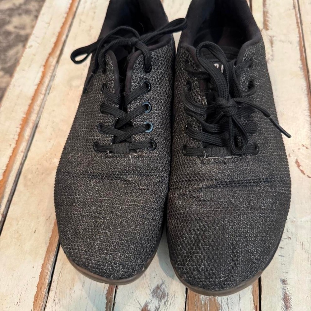 NOBULL Black Heather Knit Trainer Mens 8.5 Cross Training Shoes Gum Sole